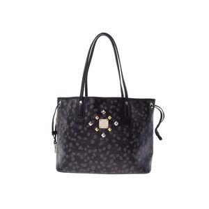 MCM black calfskin tote bag LOVELESS collaboration studded pouch
